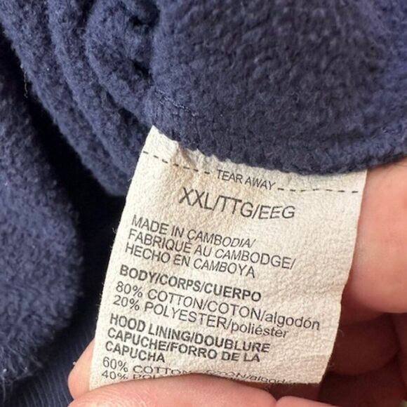 Under Armour XXL Vintage Navy Blue with Large White Logo Hoodie Sweatshirt - Picture 4 of 6